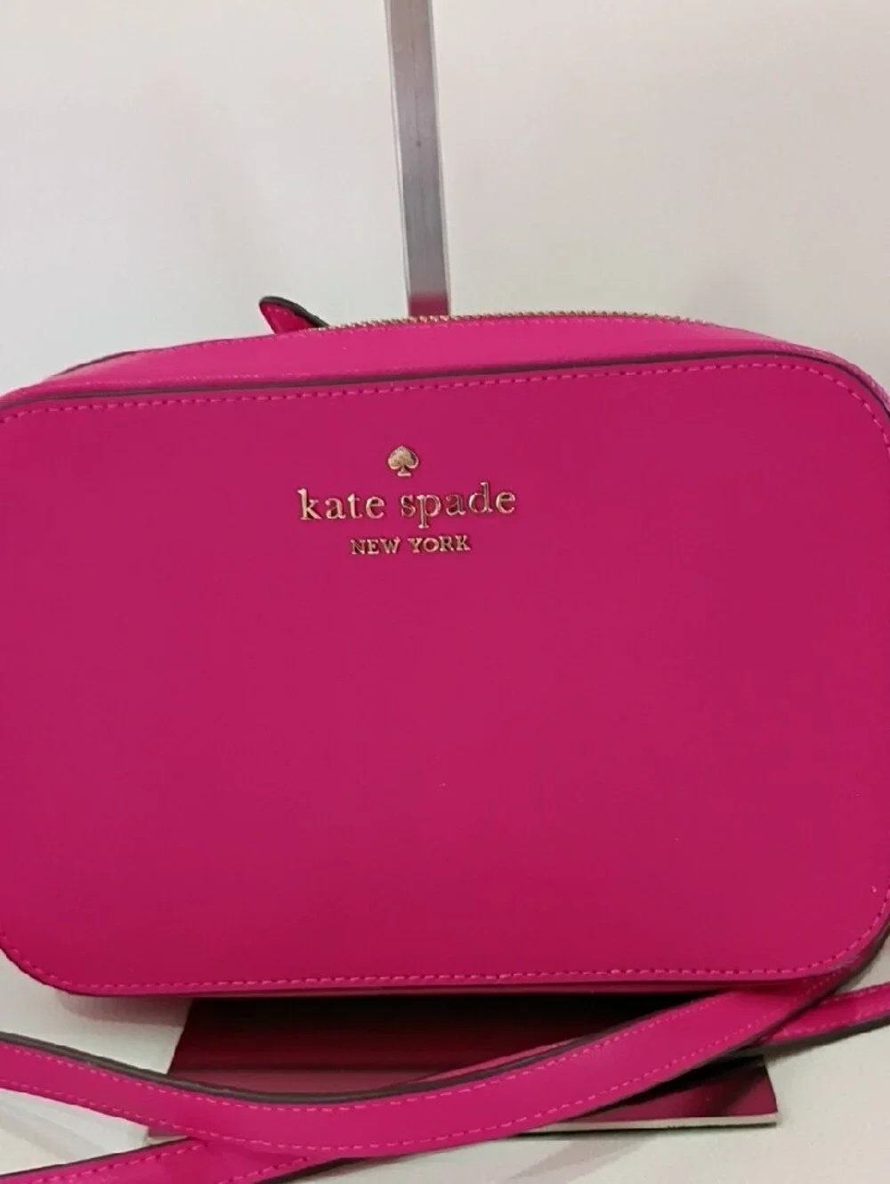 Kate Spade Staci Mini Saffiano Leather Hot Pink Crossbody Camera Bag